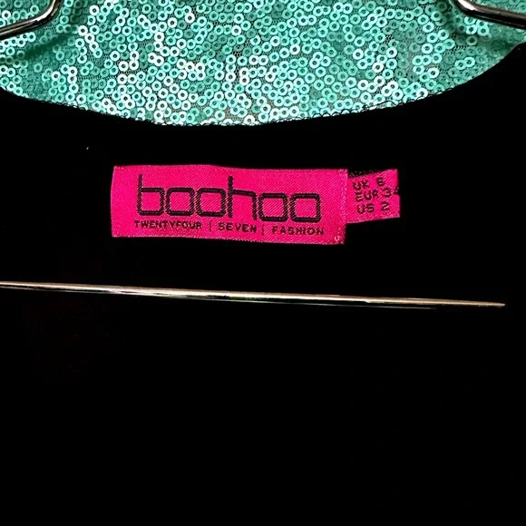 Boohoo Little Black Dress / Plunge Neck Bodycon Midi Dress for ladies size 2 - Picture 7 of 12